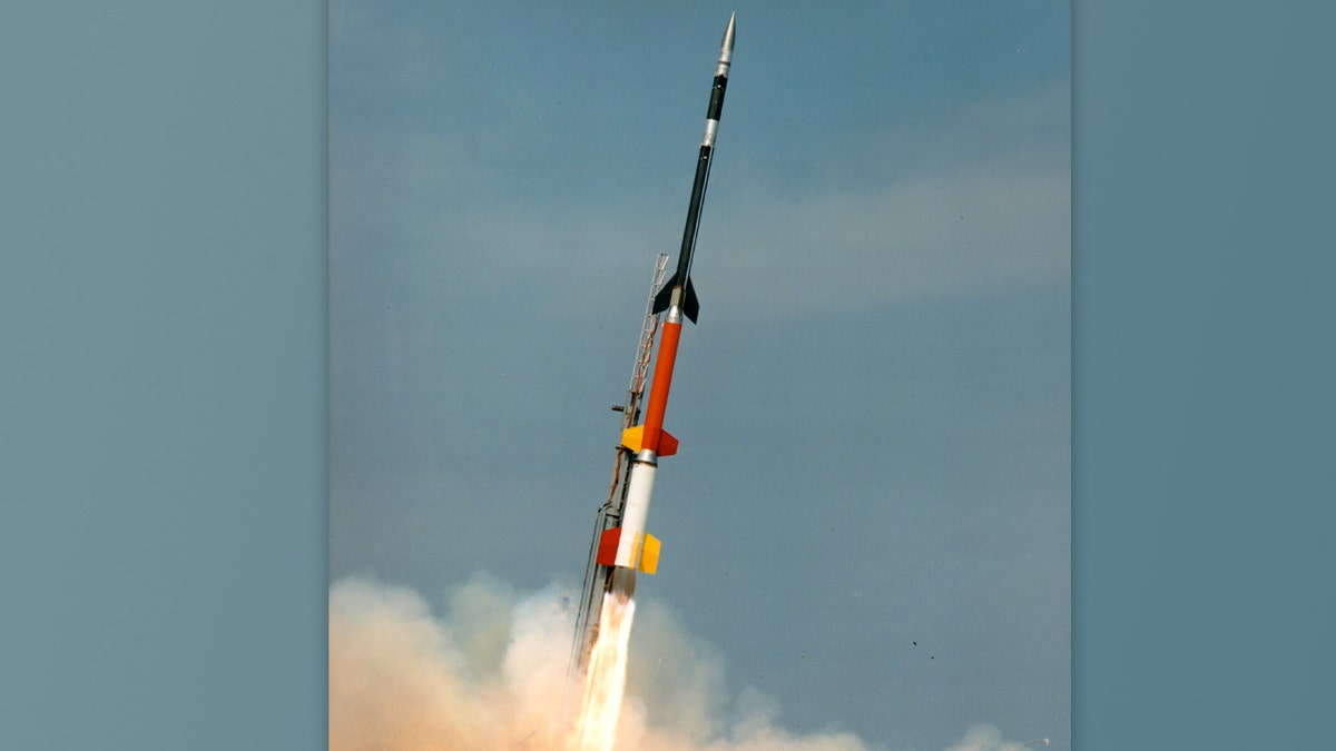 A four-stage Black Brant XII sounding rocket.