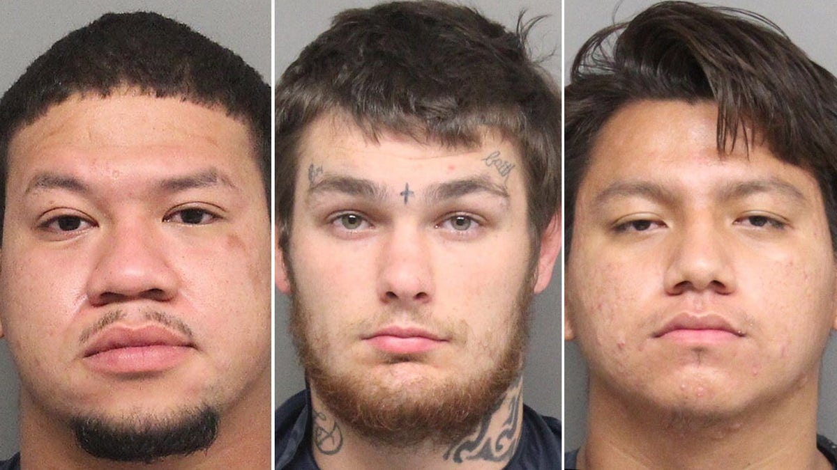 Gianni Phillips, left, Ricky Ossler, center, and Talon Dennis have been arrested. 