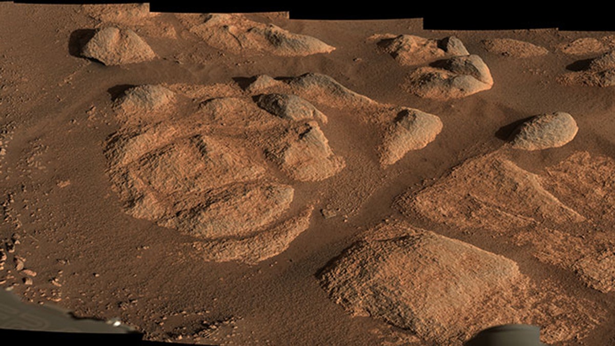 NASA’s Perseverance rover viewed these rocks with its Mastcam-Z imager on April 27, 2021.