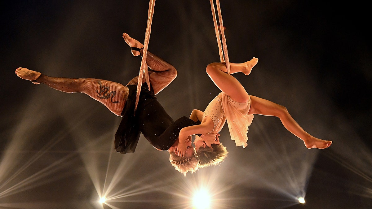 In this image released on May 23, Willow Sage Hart and P!nk perform onstage for the 2021 Billboard Music Awards, broadcast on May 23, 2021 at Microsoft Theater in Los Angeles, California.