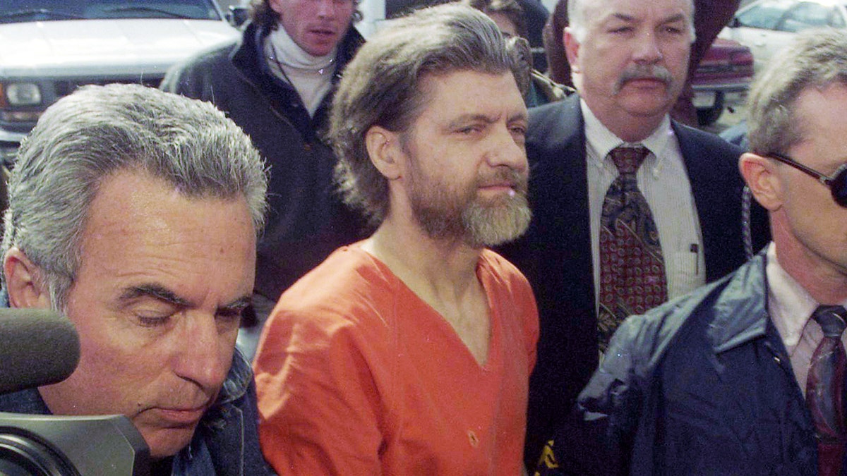 Theodore 'Ted' Kaczynski on his way to arraignment