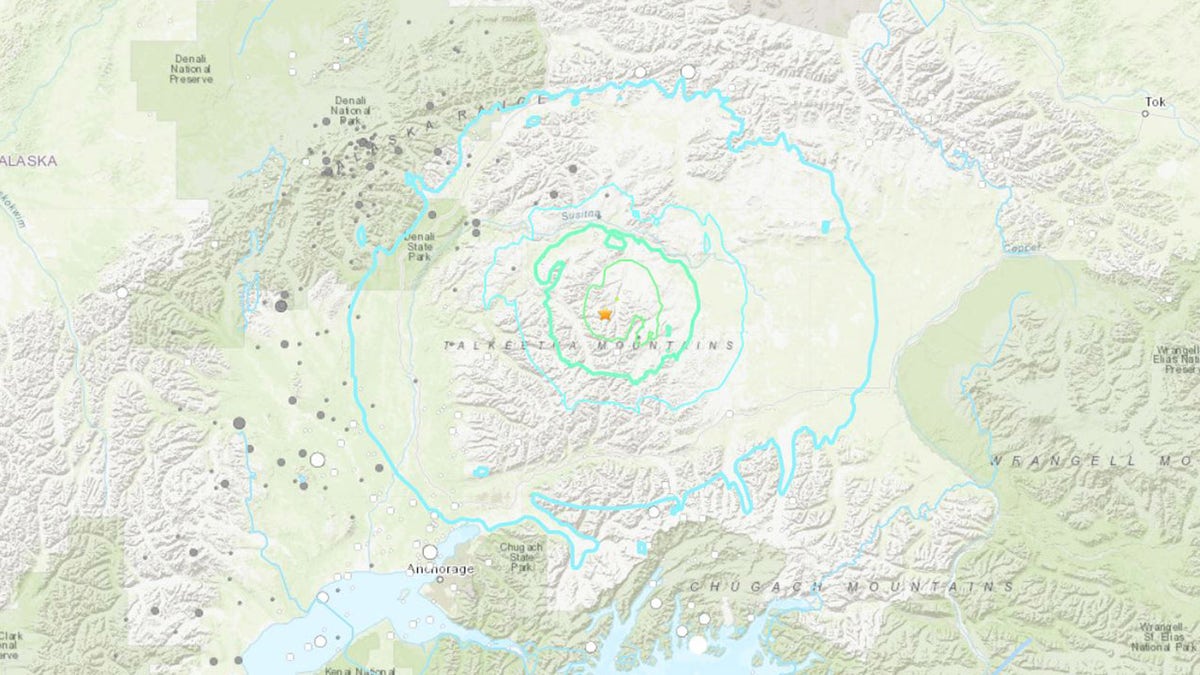 The magnitude 6.1 quake originated at a depth of 27 miles under the Talkeetna Mountains, about 100 miles north of Anchorage.