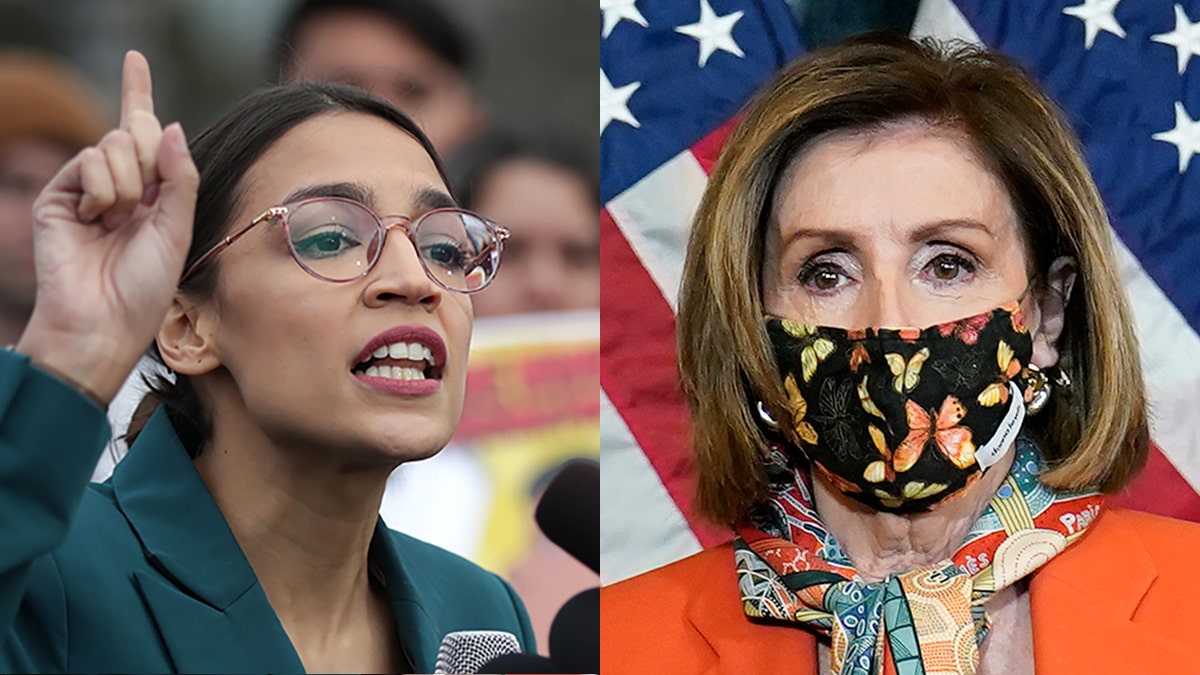 Reps. Alexandria Ocasio-Cortez and Nancy Pelosi