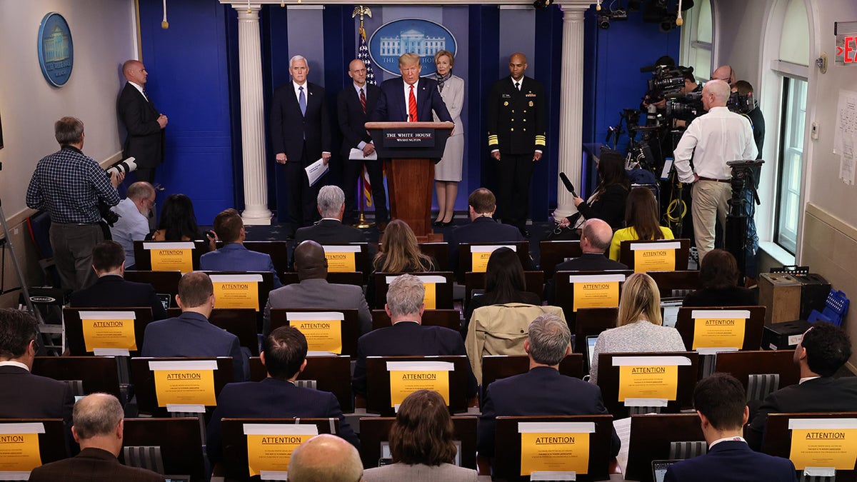 Coronavirus Task Force Briefs Press At White House