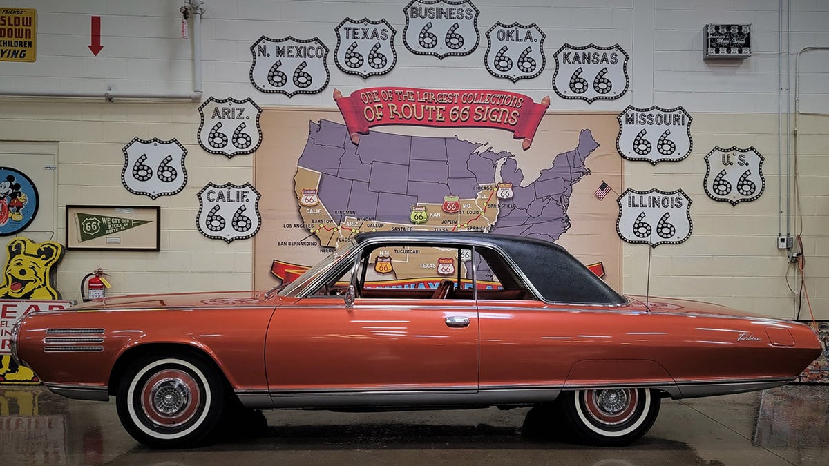 The Chrysler Turbine Car is on display at the Stahl Automotive Foundation