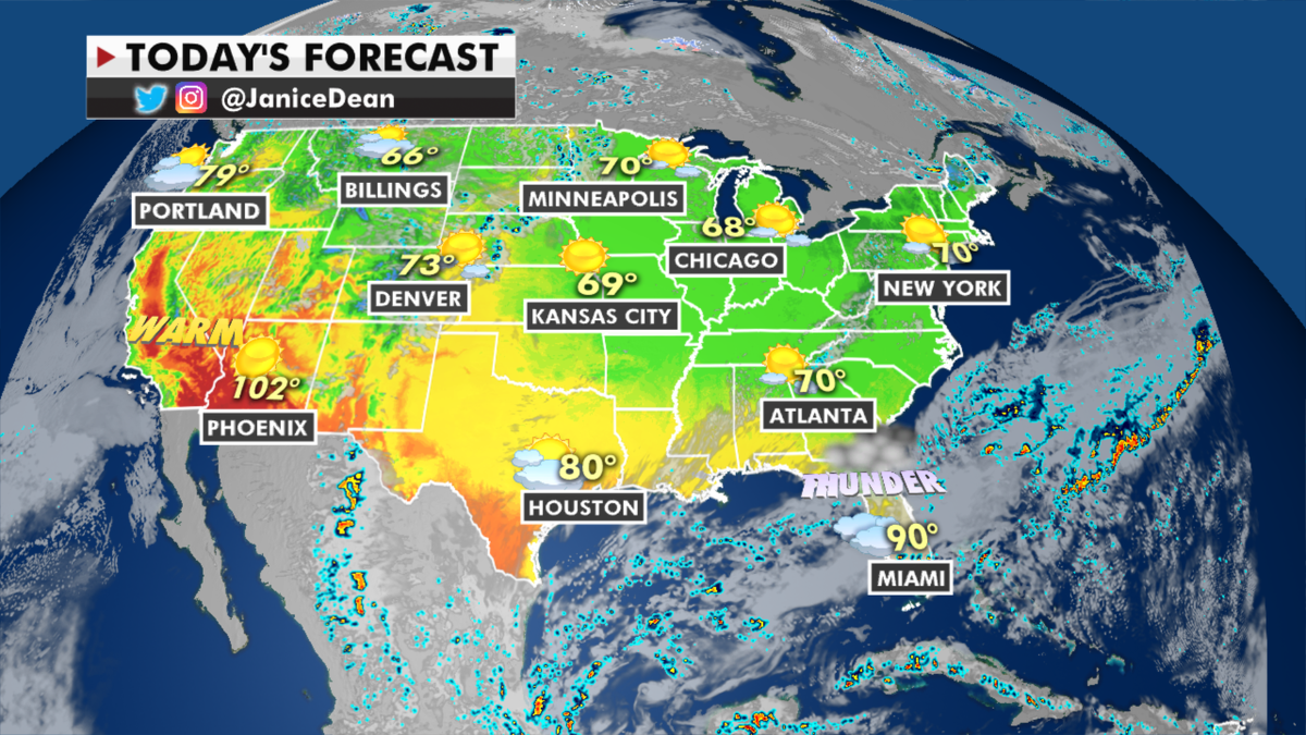 The national forecast for Thursday, May 13. (Fox News)