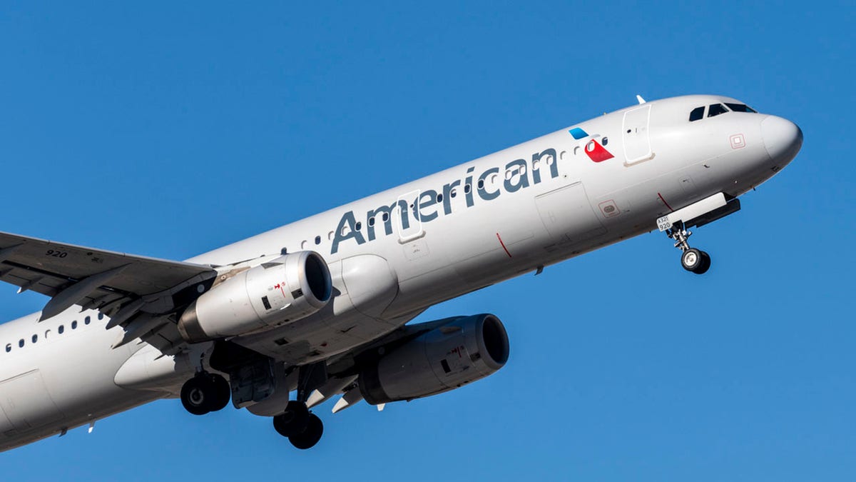 American Airlines prepares to land in Las Vegas, Nevada.