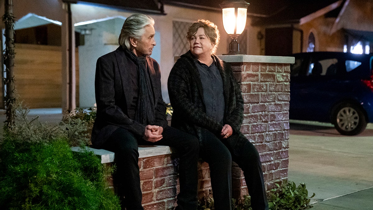 Michael Douglas, left, and Kathleen Turner in a scene from the third and final season of "The Kominsky Method."