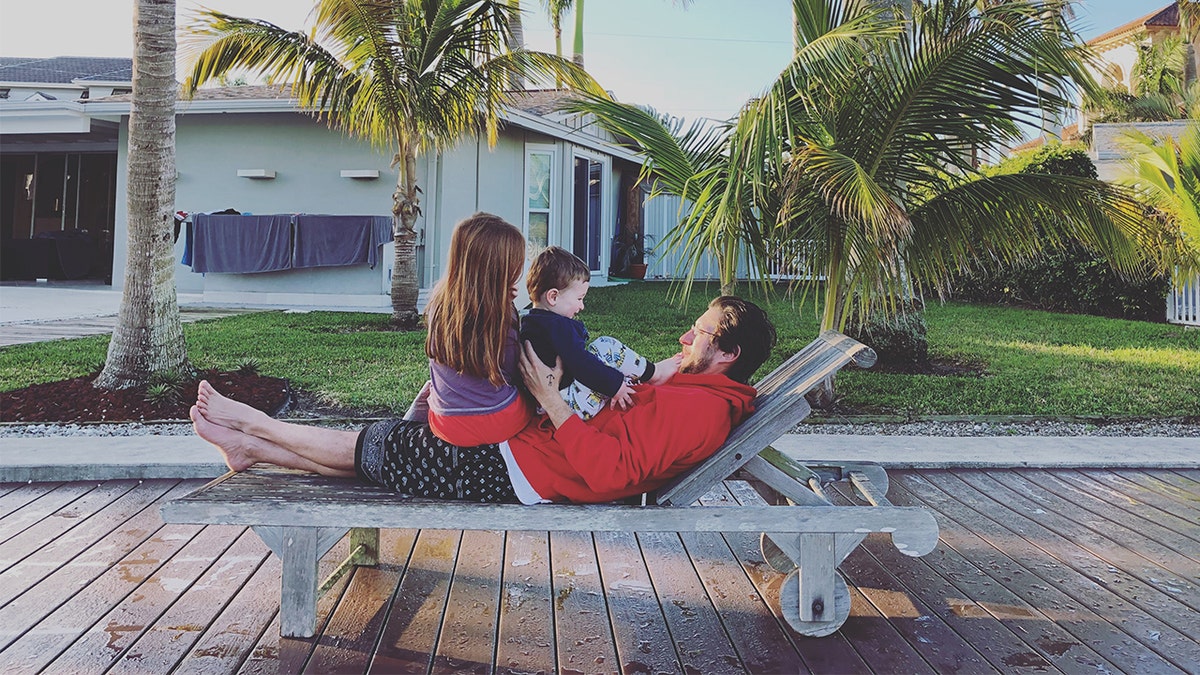 Journalist Danny Fenster on a family trip to Naples, Fla. in 2018 with his niece and nephew.