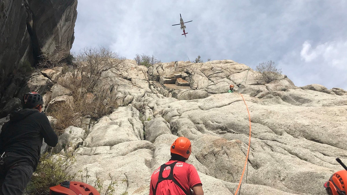 Due to the climber's injuries and location on the mountain, rescue officials decided to call in a LifeFlight helicopter to airlift the man to safety.