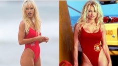 Lily James stuns in iconic red 'Baywatch' swimsuit as Pamela Anderson for TV series