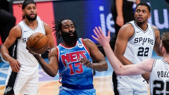 Harden returns to score 18 points, Nets beat Spurs 128-116