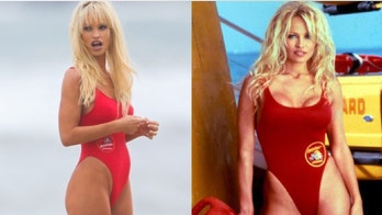 Lily James stuns in iconic red 'Baywatch' swimsuit as Pamela Anderson for TV series