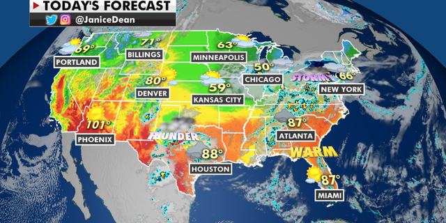 The national forecast for Friday, Maggio 28. (Fox News)