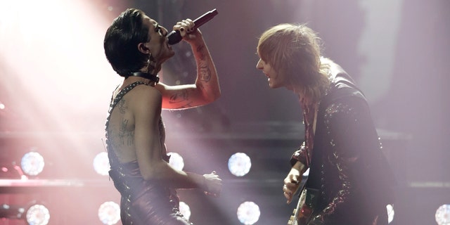 Maneskin from Italy perform Zitti E Buoni after winning the Grand Final of the Eurovision Song Contest at Ahoy arena in Rotterdam, Netherlands, Saturday, May 22, 2021.