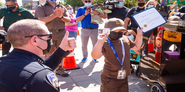 Mateo Toscano getting his own driver's license in Stockton, California.