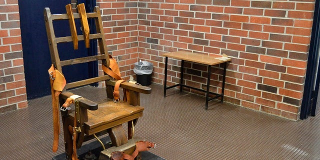 This March 2019, file photo, provided by the South Carolina Department of Corrections shows the state's electric chair in Columbia, S.C. South Carolina. The state is poised to bring back firing squads to its list of execution methods amid a shortage of drugs to carry out lethal injections. (Kinard Lisbon/South Carolina Department of Corrections via AP, File)