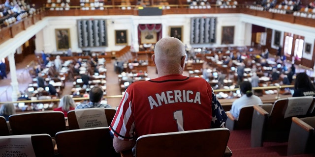 Gerald Welty sits the House Chamber at the Texas Capitol as he waits to hear debate on voter legislation in Austin, Texas, Thursday, May 6, 2021. (Associated Press)