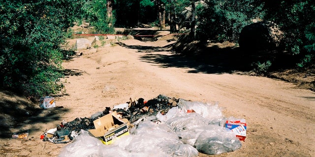 This undated photo provided by the Yavapai County Sheriff's Office shows the site outside Prescott, Arizona, where Pamela Pitts' body was found in 1988 among a pile of trash. Pitts' then-roommate, Shelly Harmon, recently confessed to killing her and was sentenced to time she already had served in another killing. (Yavapai County Sheriff's Office via AP)