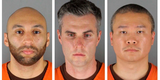 This combination of photos provided by the Hennepin County Sheriff's Office in Minnesota on Wednesday, Junie 3, 2020, shows from left, former Minneapolis police Officers J. Alexander Kueng, Thomas Lane and Tou Thao. (Hennepin County Sheriff's Office via AP File)