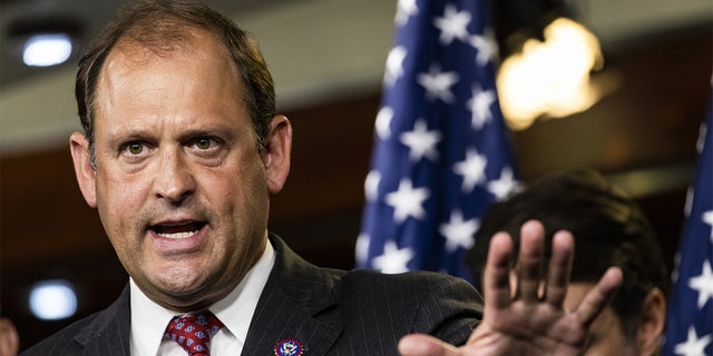 Representative Andy Barr, a Republican from Kentucky, speaks during a news conference at the U.S. Capitol in Washington, D.C., U.S., on Thursday, May 20, 2021. (Samuel Corum/Bloomberg via Getty Images)