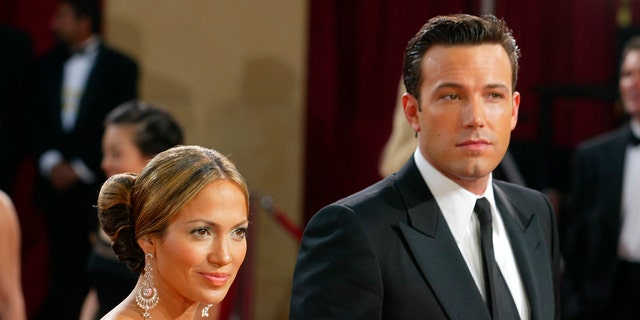 Ben Affleck and Jennifer Lopez attend the 75th Annual Academy Awards at the Kodak Theater on March 23, 2003 in Hollywood.