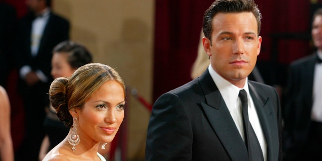 Ben Affleck and Jennifer Lopez attend the 75th Annual Academy Awards at the Kodak Theater on March 23, 2003 in Hollywood.