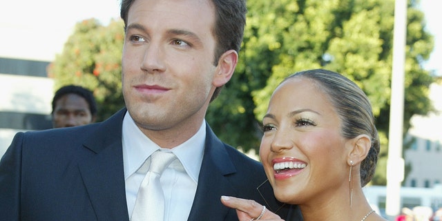 Ben Affleck (L) and Jennifer Lopez (R) when they were engaged back in 2003.