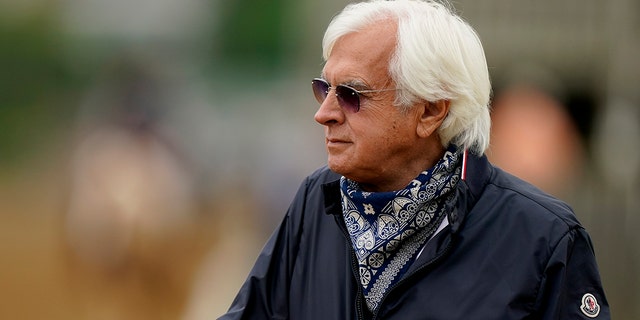 Trainer Bob Baffert watches workouts at Churchill Downs on Wednesday, April 28, 2021, in Louisville, Ky.  The 147th running of the Kentucky Derby is scheduled for Saturday, May 1. 