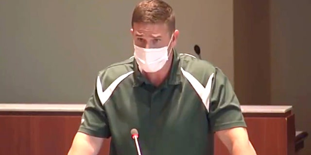 Byron "Tanner" Cross was placed on leave after his speech to the school board earlier this week.