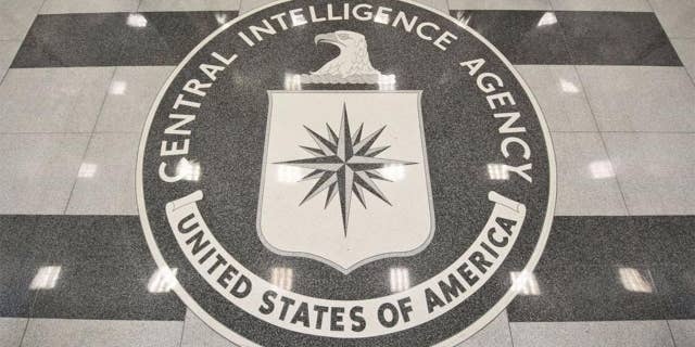 CIA logo at the agency's headquarters.