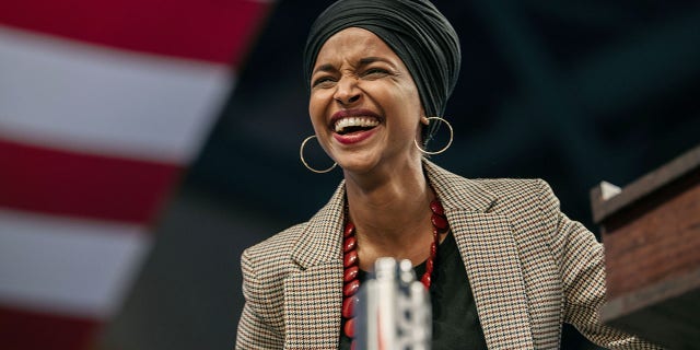 Rep. Ilhan Omar, D-Minn., speaks at a campaign rally for presidential candidate Sen. Bernie Sanders, I-Vt., at the University of Minnesotas Williams Arena on November, 3, 2019 in Minneapolis, Minnesota. Omar spent this week under heavy fire from moderate Democrats over controversial comments she made about Israel. (Photo by Scott Heins/Getty Images)