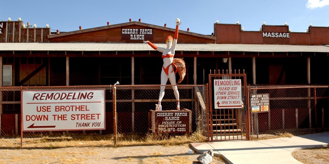 Brothels in Nevada have become another casualty of the 2020 Coronavirus/ Stimulus bill exclusions for sex work further devalue our already stigmatized industry, says a brothel owner, Signs off highway 160 pointing to Crystal and its pleasures offered, July 22, 2008 Crystal, Nevada. (Photo by Paul Harris/Getty Images)