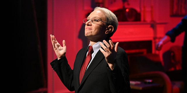 Kate McKinnon as Dr. Fauci during the "Super Bowl Pod" sketch on Saturday, Feb. 6, 2021. (Getty Images)