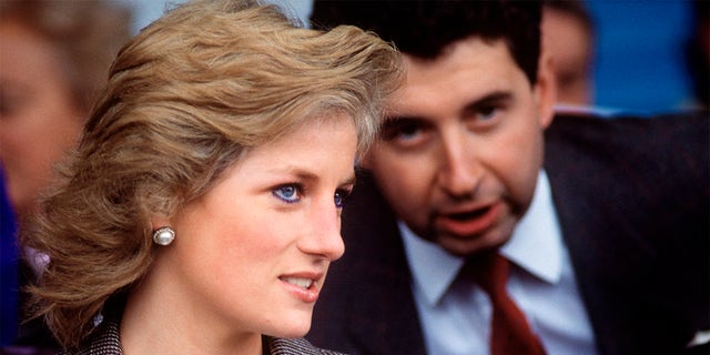 Princess Diana with her private secretary Patrick Jephson.