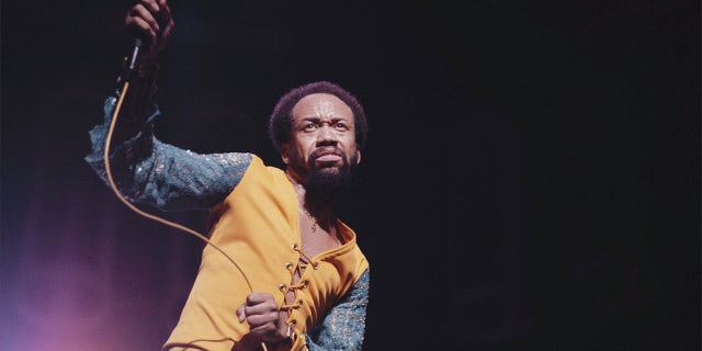 American singer-songwriter and musician Maurice White performing in 1978.