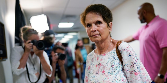 Gladys Sicknick, mother of the late US Capitol Police Officer Brian Sicknick, arrives at the office of Senator Ron Johnson, R-Wisconsin, at the Capitol in Washington on Thursday, May 27, 2021 (AP Photo / J. Scott Applewhite)