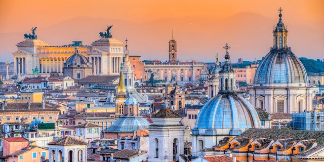 Photo shows skyline of Rome, Italy.