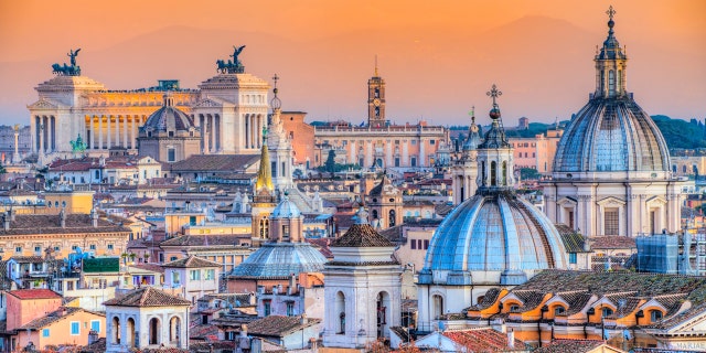 Photo shows skyline of Rome, Italy.