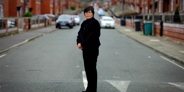 Jihyun Park, who fled North Korea before settling in Britain, poses for a photograph after deciding to stand for election as a Conservative party candidate in the upcoming local elections in the Moorside Ward in Bury, Britain.