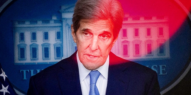 Climate envoy John Kerry speaks during a press briefing at the White House on April 22, 2021, in Washington, D.C.