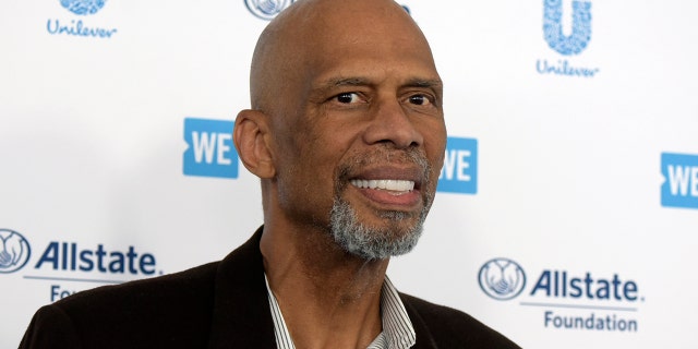 Kareem Abdul-Jabbar arrives at WE Day California at The Forum on Thursday, April 25, 2019, in Inglewood, Calif.