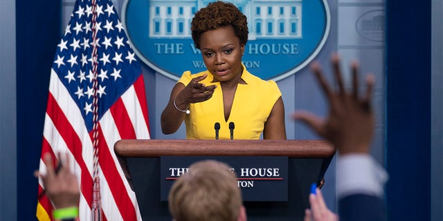 White House deputy press secretary Karine Jean-Pierre speaks during a press briefing at the White House, Wednesday, May 26, 2021, in Washington. (AP Photo/Evan Vucci)
