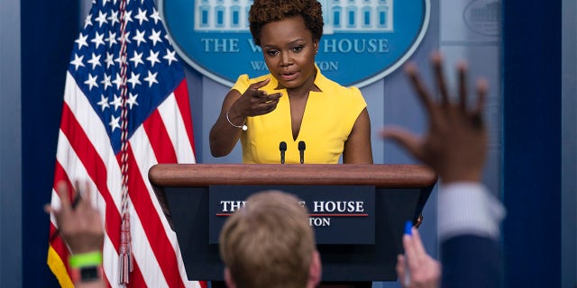 White House deputy press secretary Karine Jean-Pierre speaks during a press briefing at the White House, Wednesday, May 26, 2021, in Washington. (AP Photo/Evan Vucci)