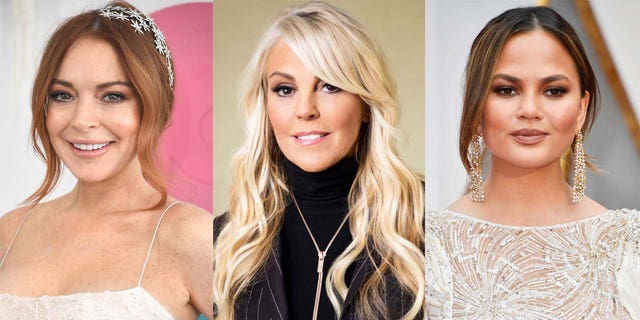 Linday Lohan's mother Dina Lohan (center) responded to a decade-old tweet from Teigen referencing her daughter self-harming.