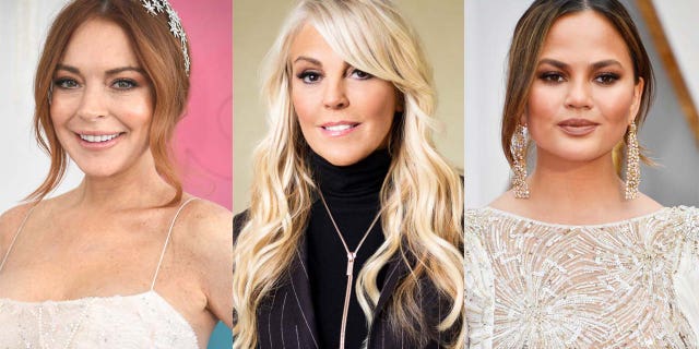 Linday Lohan's mother Dina Lohan (center) responded to a decade-old tweet from Teigen referencing her daughter self-harming.