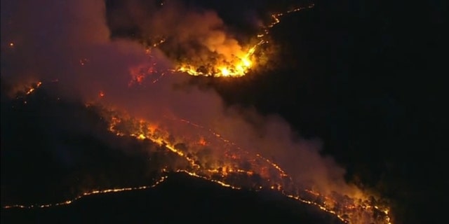 Crews continue battling 1,000 acre forest fire in Little Egg Harbor Township on Sunday.
