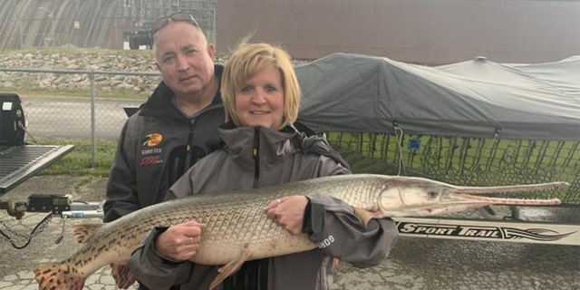 Anthony Schnur, Jr., from Pevely, Missouri, caught this 32-pound, 10-ounce longnose gar on April 7.