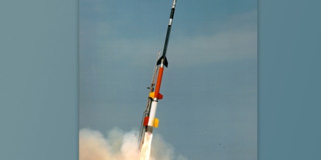 A four-stage Black Brant XII sounding rocket.