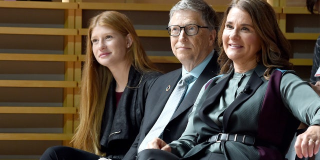 Phoebe Adele Gates, Bill Gates, and Melinda Gates attend the Goalkeepers 2017, at Jazz at Lincoln Center on September 20, 2017, in New York City. (Photo by Jamie McCarthy/Getty Images for Bill & Melinda Gates Foundation)